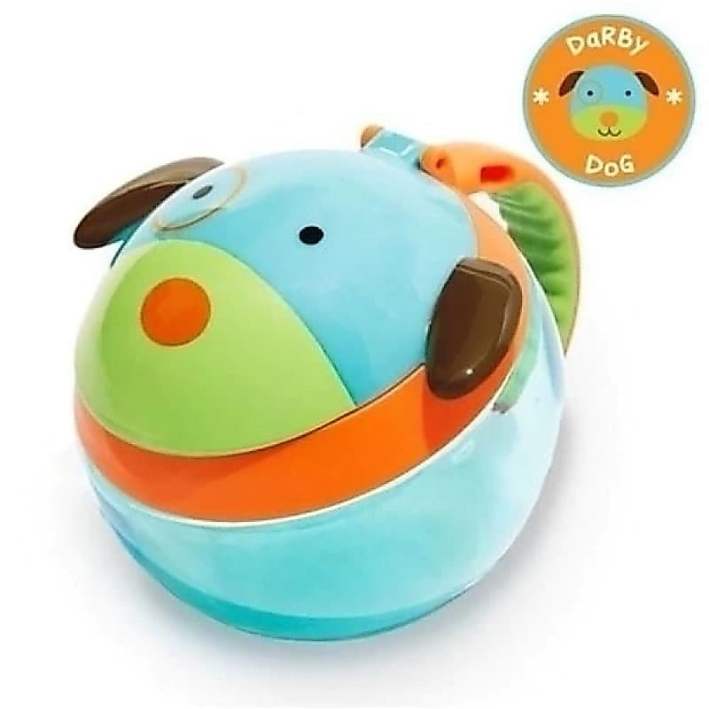Potinho de Lanchinho Infantil Skip Hop Zoo Antiderramamento 222ml com Alça | Porta Snacks Bebê | Cachorro