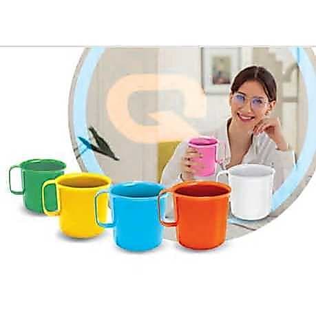 Kit 5,10 ou 20 Canecas 310ml Mix de Cor(Plástico). Escola/Criança/Festas.