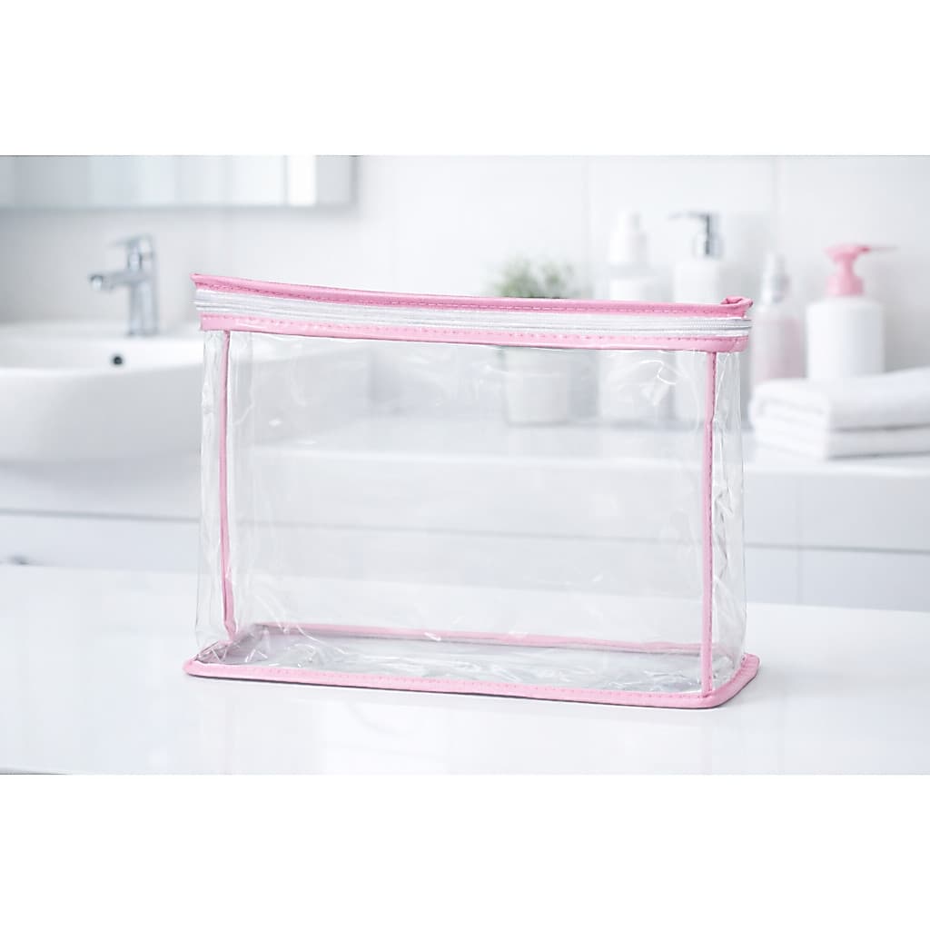 Kit 5 Necessaires Transparentes com Zíper | Organizadores Multiuso Maternidade, Viagem e Dia a Dia