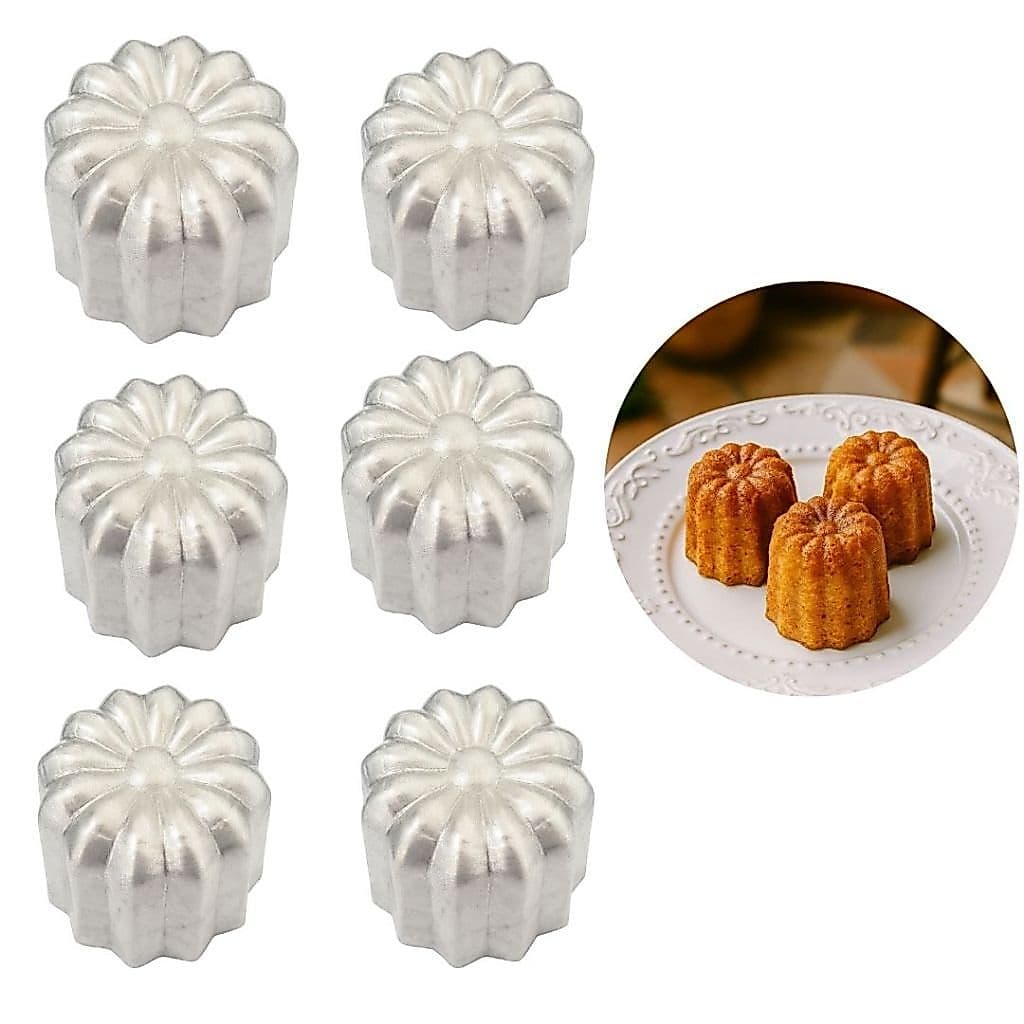Kit 06 Formas para Mini Bolo Canelé 5cm