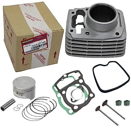 Kit Cilindro Motor Original Hamp+Pistão+Válvulas+Kit A+Guarnição Tampa Válvula+Retentor Válvula Titan/Fan/Nxr Bros 150