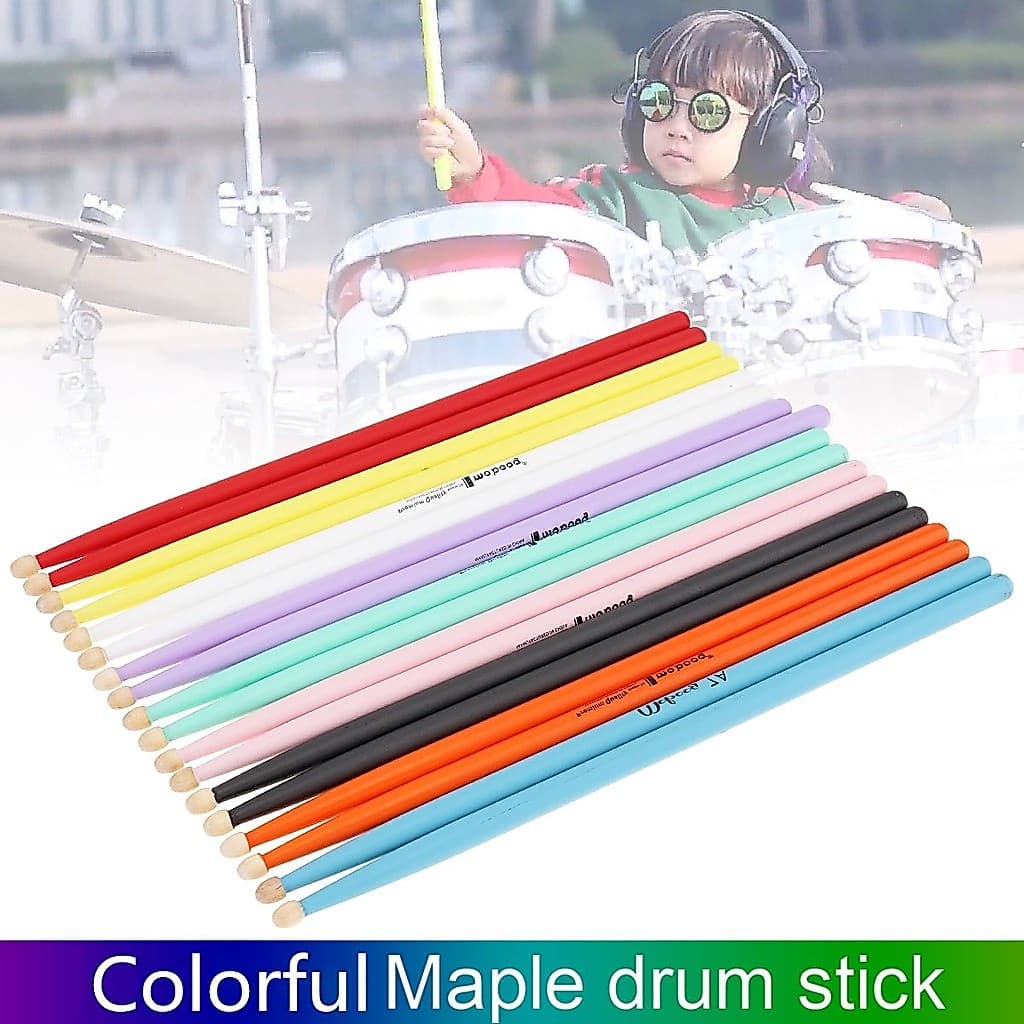1 Par 7A Baquetas De Bateria Maple Wood Music Band Jazz Rock Black