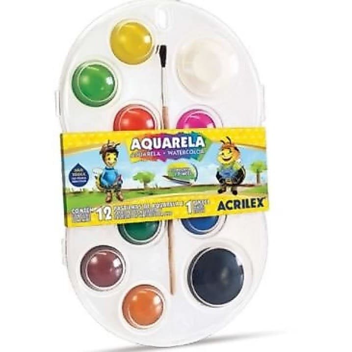 ESTOJO AQUARELA 12 CORES SEM COR    ACRILEX   18120000