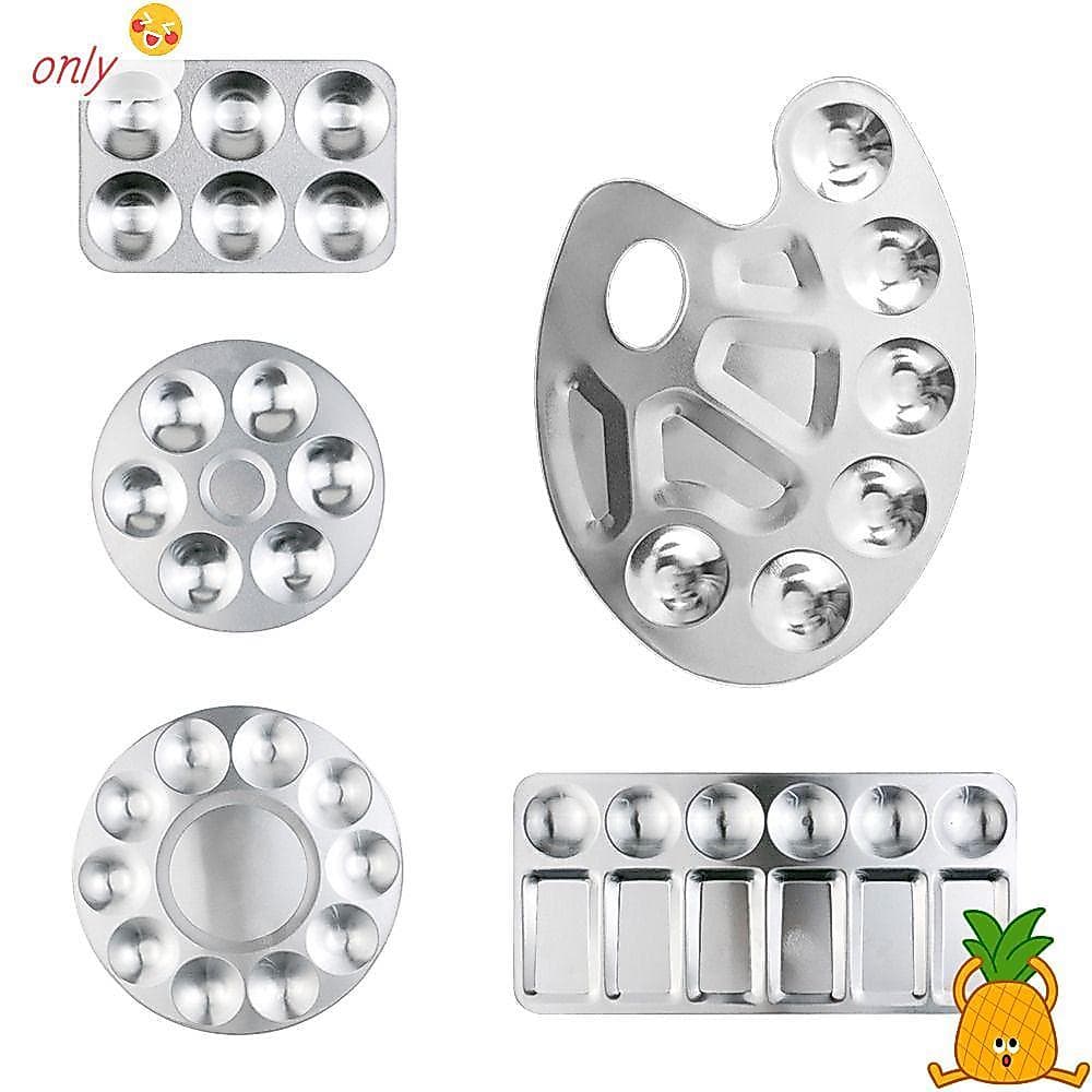 ONLYGOODS Paleta De Cores De Pintura , Aquarela De Metal Circular/Retangular , Bandeja Artística Desenhada À Mão
