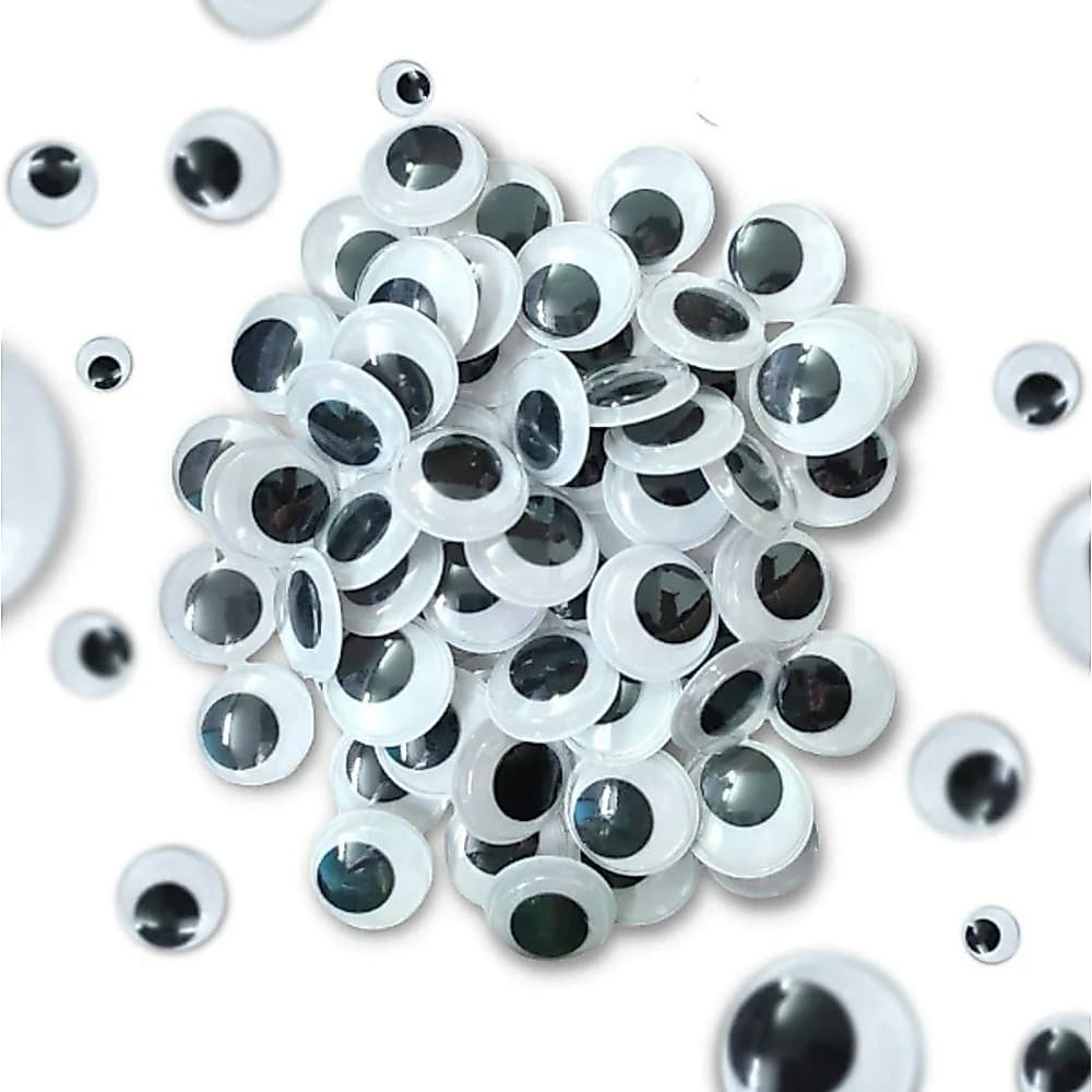 Olhos Móveis nº 10 – 100 Unidades - Para Artesanatos e Decorações