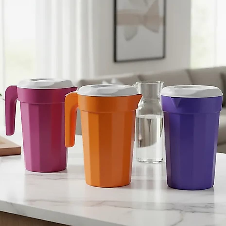 Conjunto 10 Jarras 2L Tampa Branca Multiuso Para Servir Cozinha Prática