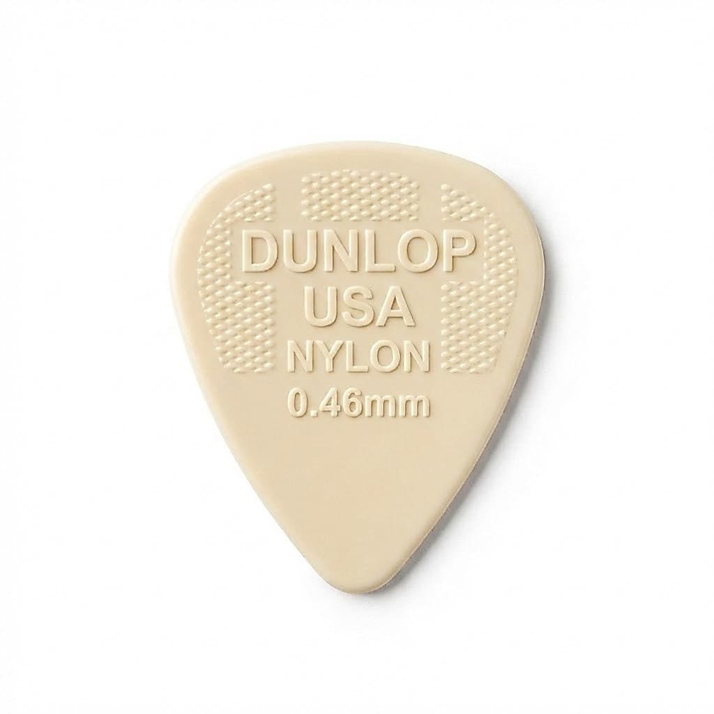 Palheta Dunlop Nylon Standard 0,46mm Creme Fina Violão Guitarra Cavaco