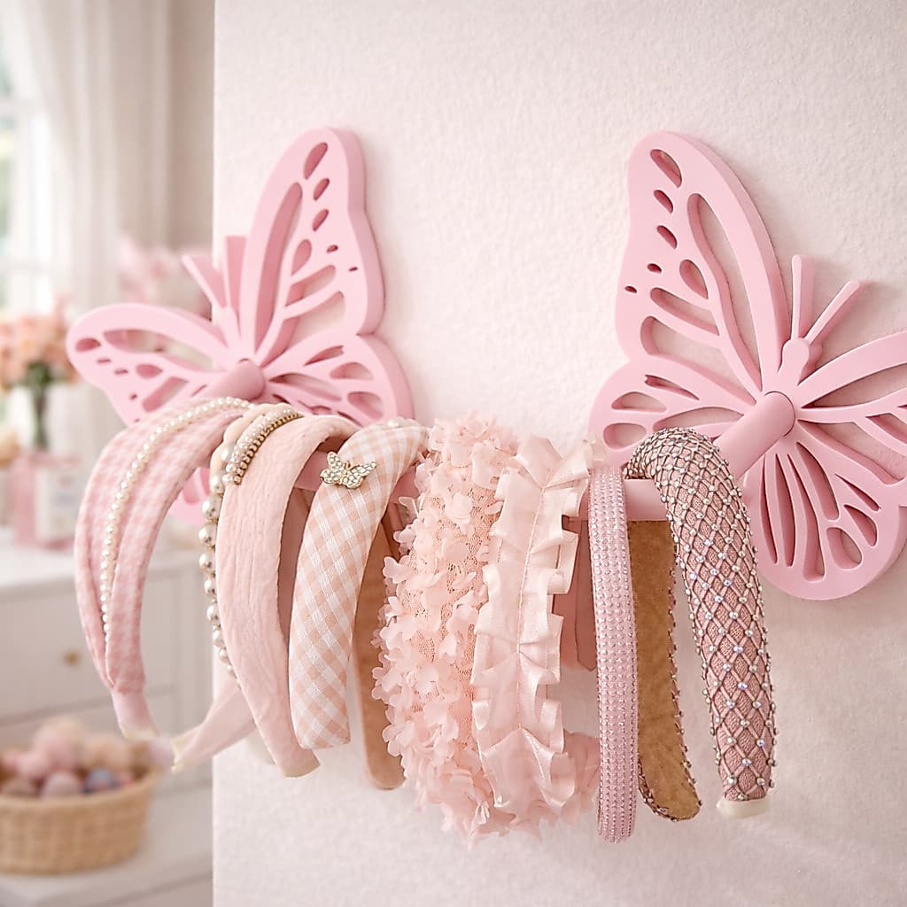 Expositor Porta Tiara Organizador de Arco Infantil Decoraçao Borboleta pra quarto de Menina