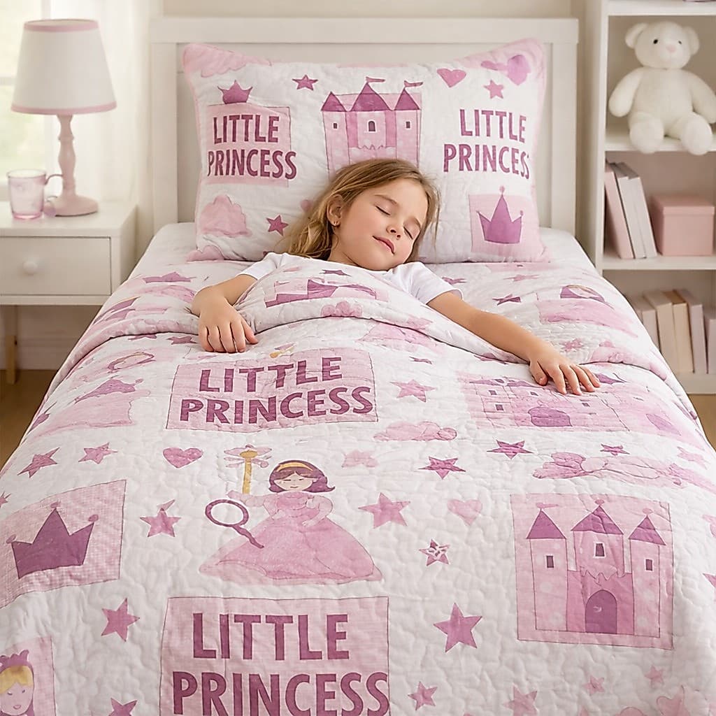 Kit Colcha Boutis Cobre Leito Solteiro Infantil Menina Menino Unissex 2 Peças
