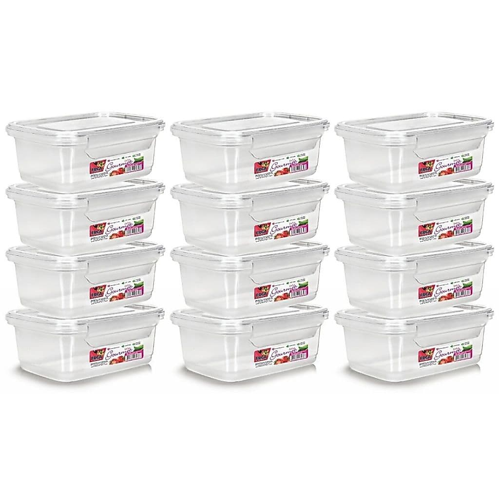 Kit Potes Hermético 750ml com Trava | Marmita Plástica Freezer e Micro-ondas Transparente