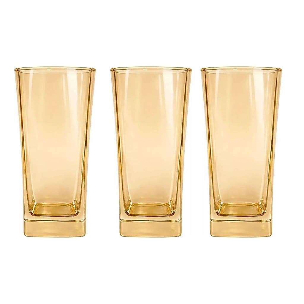 Jogo de Copos Vidro Âmbar 3un 315ml Texas Praticasa