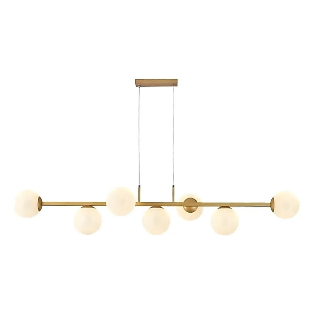 Lustre Pendente Moderno Lm007 G9 7 Globos Dourado