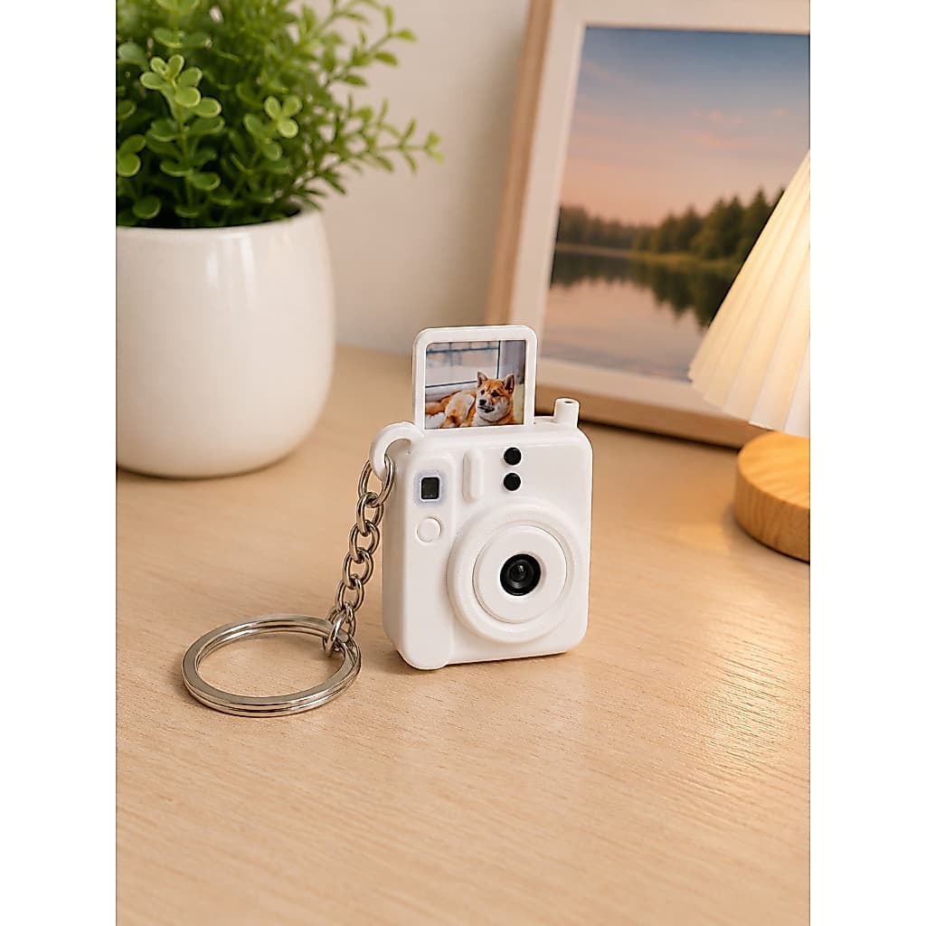 Chaveiro Câmera Retrô Impressa em 3D | Mini Câmera Vintage Decorativa com Foto Estilo Polaroid