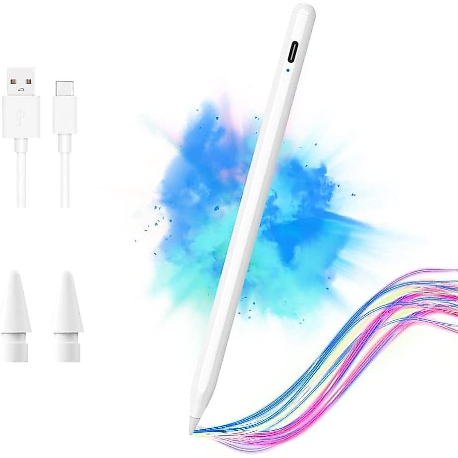 Caneta Stylus para iPad com Sensibilidade à Inclinação e Rejeição de Palma, Lápis Ativo Compatível com Apple iPad Pro 11