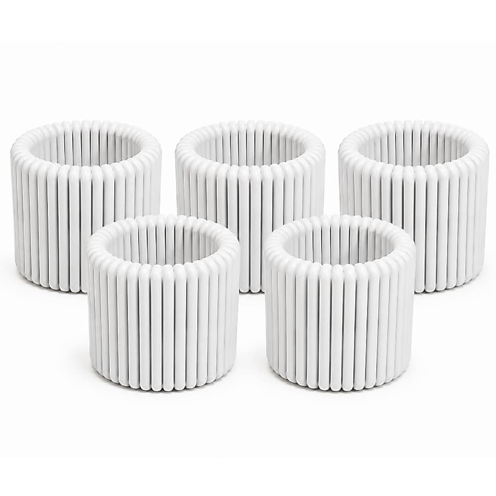 Kit 5 unidades - Suporte para Vela Rechaud Decorativo Moderno Porta Vela Branco