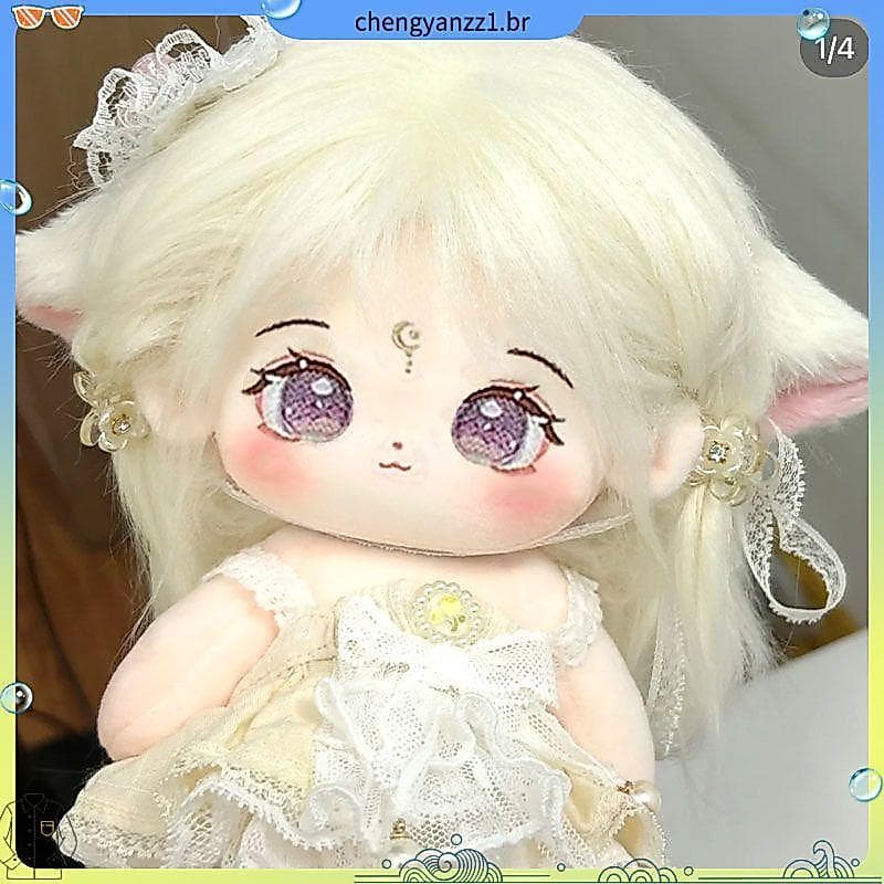 Influenciador brinquedos 20cm traje boneca de algodão saia livre boneca de pelúcia intercambiável presente para meninas
