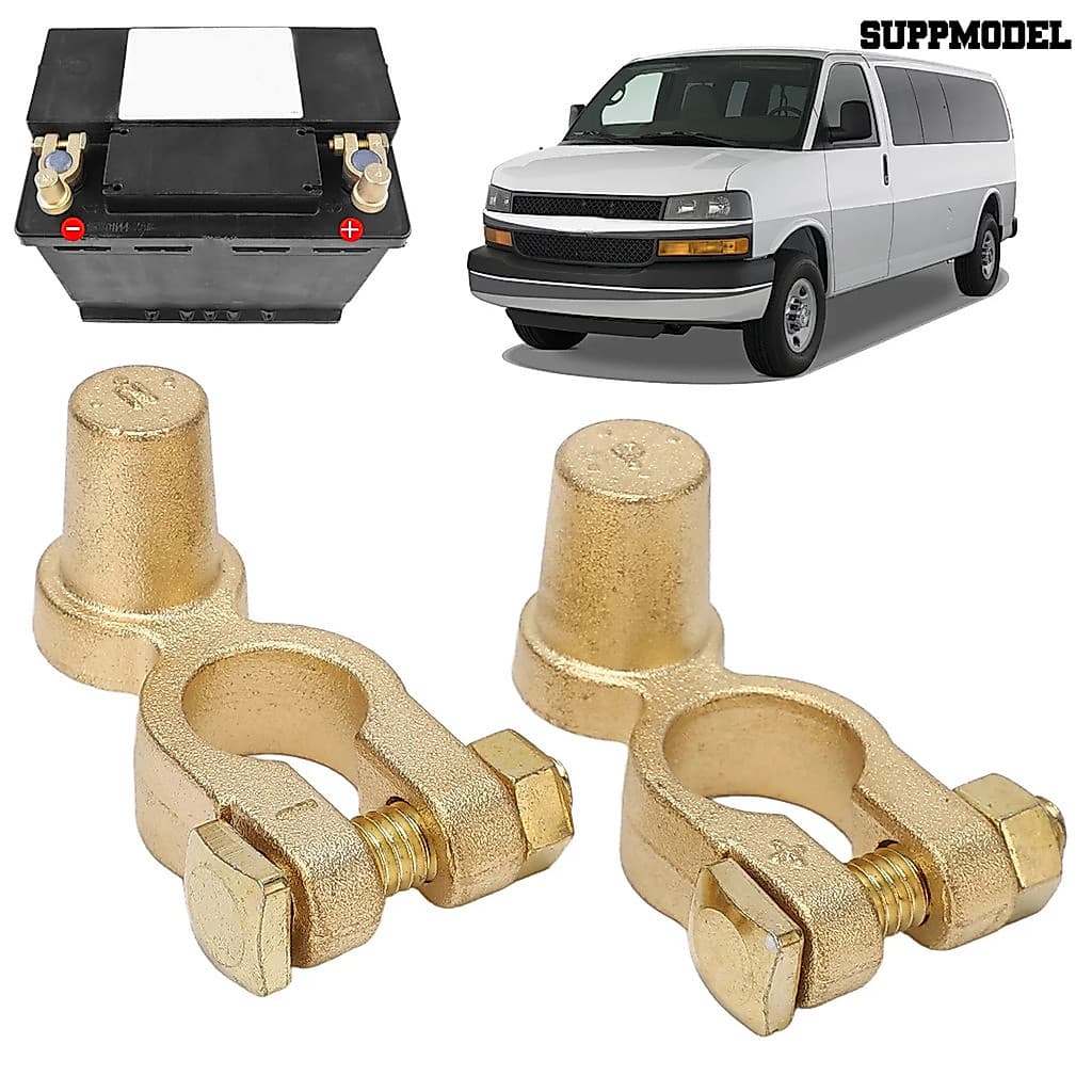 Suppmodel 1 Par De Clipe De Latão Profissional Positivo Negativo Terminal Conector Carro À Prova De Ferrugem Alta Condut