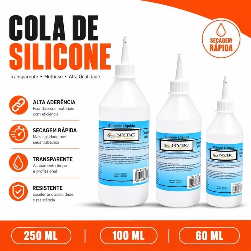 Cola de silicone líquida transparente - 60ML/100ML/250ML