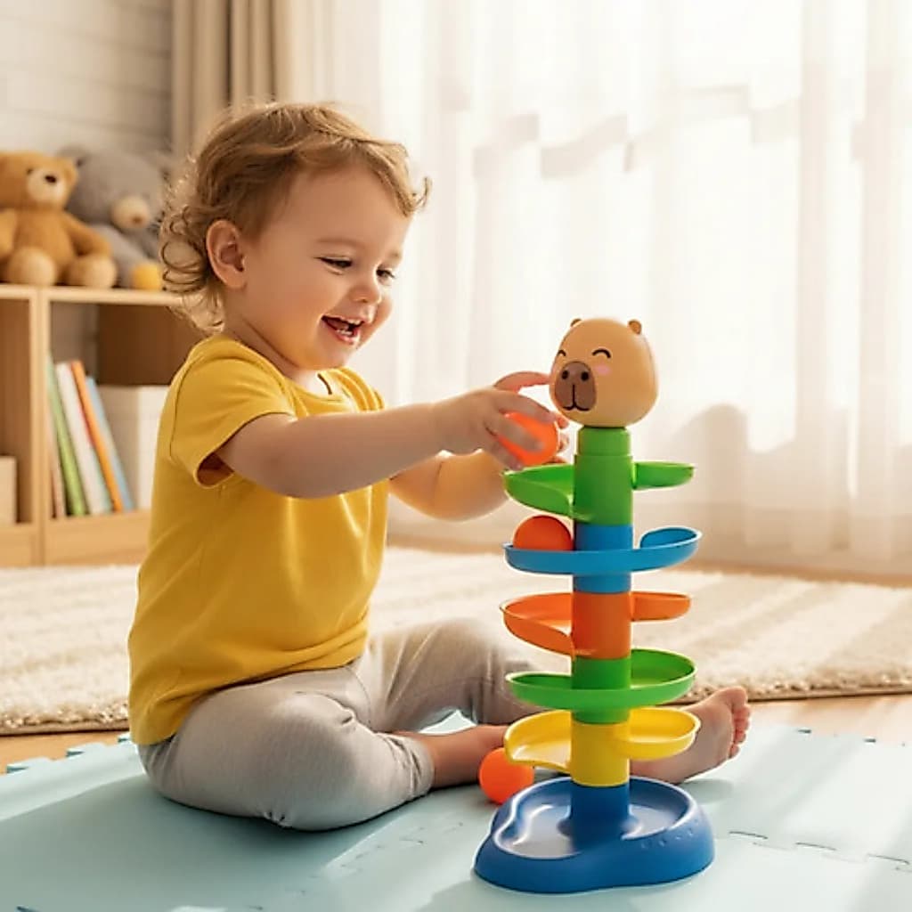 Brinquedo Didático Torre Capivara Com Bolas Dia Das Crianças