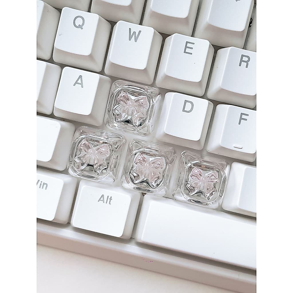 Arco bonito Keycap feito à mão único Manicure Original cristal translúcido resina tridimensional teclado mecânico Re