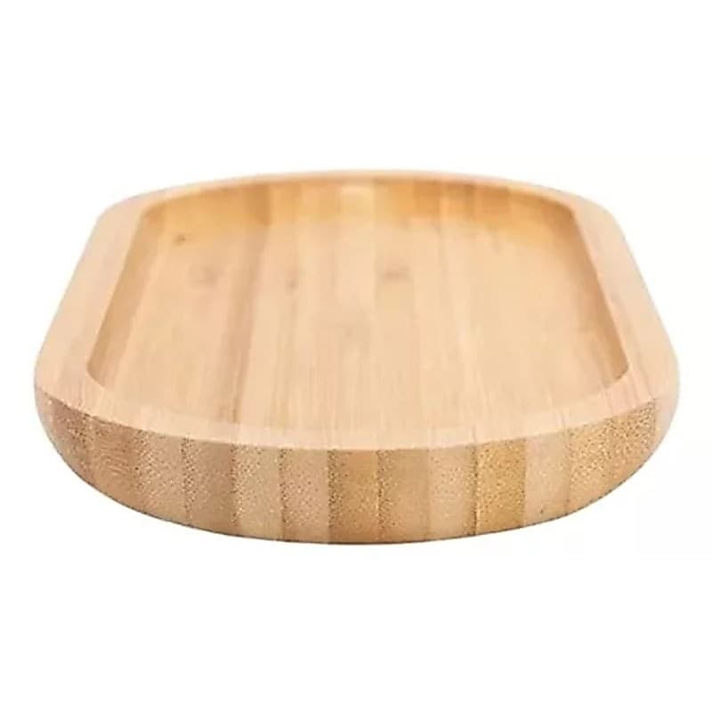 Bandeja De Bambu Oval Petisqueira Multiuso 23x11cm