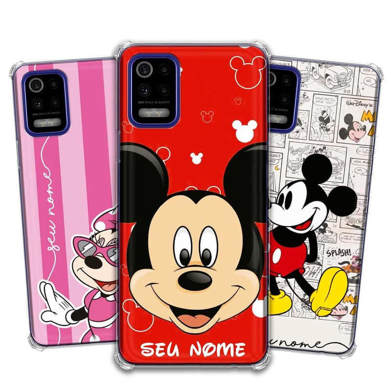 Capa Capinha - LG K62 - Coleção Mickey e Minnie Personalizada com Nome