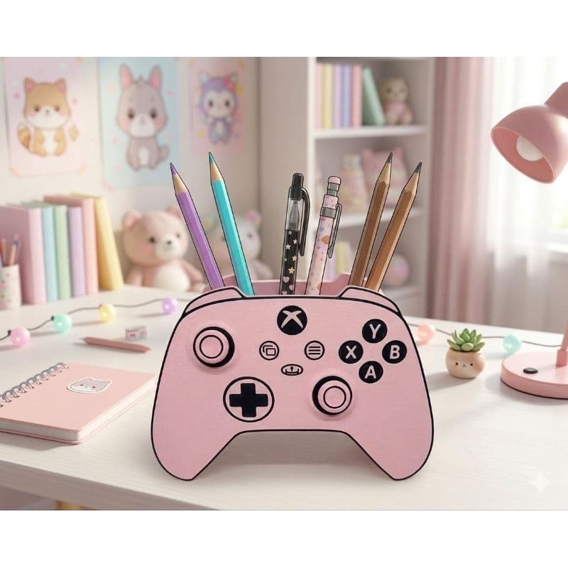🎮 Porta Canetas & Organizador de Mesa - Estilo Gamer (Xbox & PS5) 🕹️