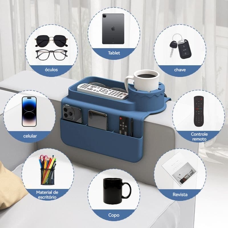 Bandeja Organizador De sofá Apoio De Braço De Silicone Isolamento Térmico Dobrável Porta Copos-envio imediato