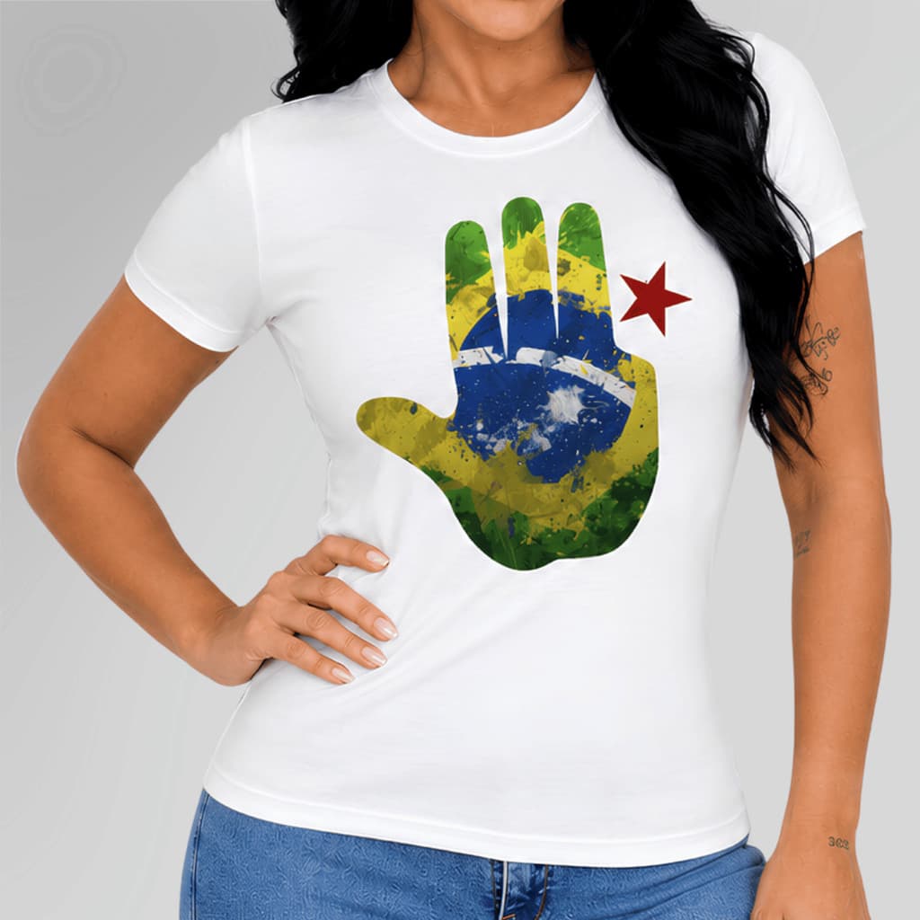 Blusa Feminina Eleições Brasil Lula Tshirt Esquerda Estampada Leve Respirável