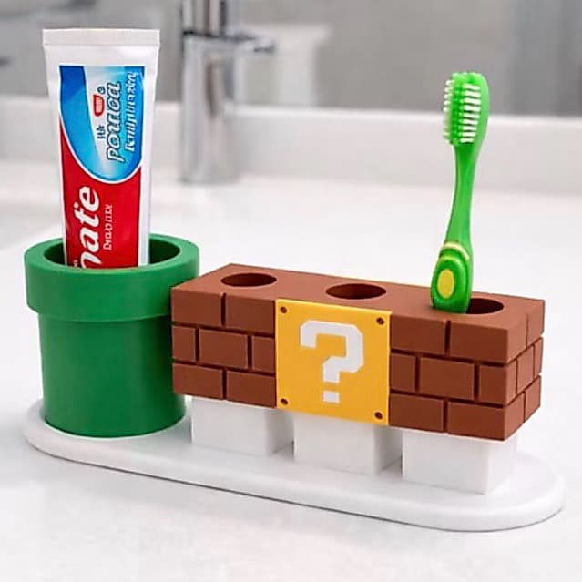Porta Escova de Dentes/ Porta Canetas Super Mário 3D