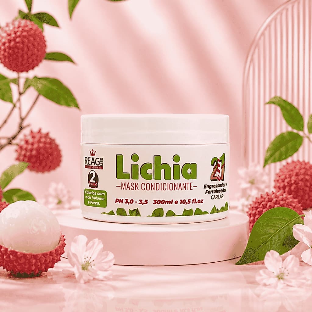 Mask de Lichia 300g – Volume, Força e Hidratação Profunda - Reagliss