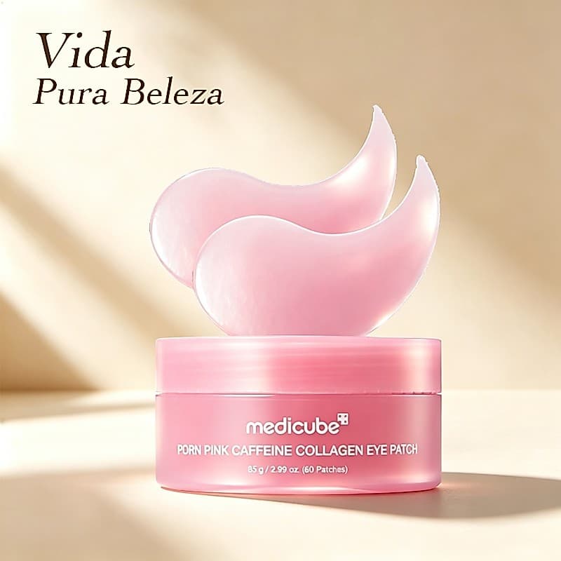 Adesivo Para Olhos Em Gel De Colágeno Com Cafeína Rosa Medicube PDRN (60ea) | Plumping Depuffing Rugas Os
