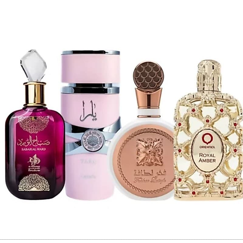 Kit 4 Perfumes Femininos Inspirados na Perfumaria Árabe | Aromas Marcantes e Duradouros 100ml