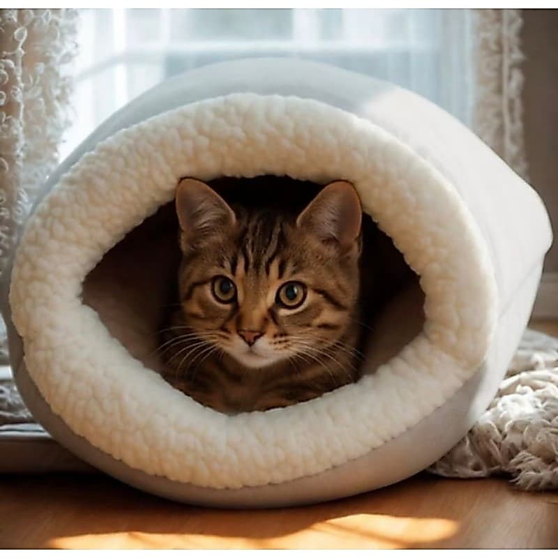 Saquinho de Dormir para Gatos com Interior Macio em Sherpa, 50x45cm
