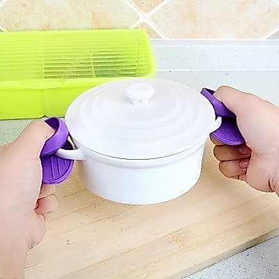 Cozinha Silicone isolamento térmico dedo capa engrossado resistente a altas temperaturas Anti-escaldante luvas forno de