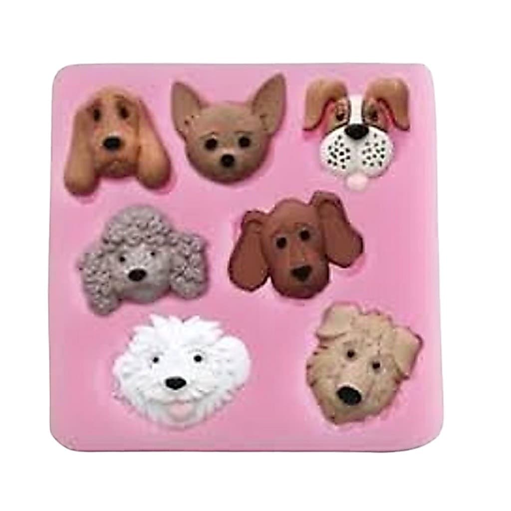 Molde de Silicone Rostinhos  Cachorro - Biscuit, Resina, Pastas e etc... ( B 398)