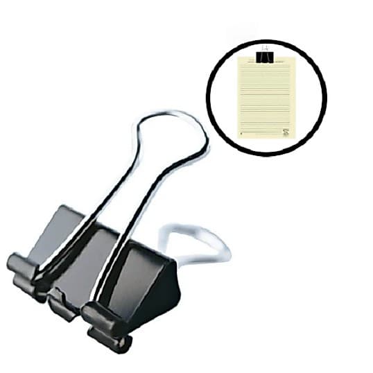 1 Un Prendedor/ Binder Clips Organizador De Papel 3cm Preto