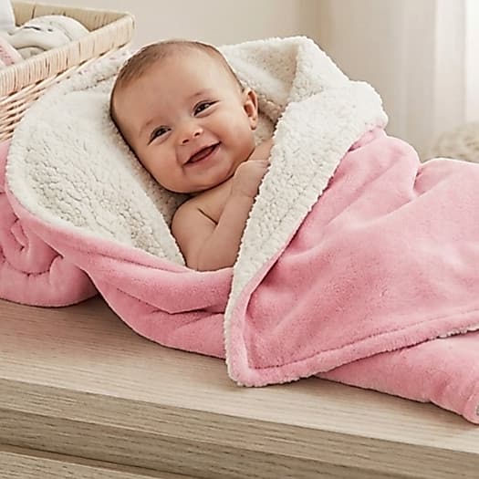 Cobertor de Bebe Microfibra Antialérgica Com Sherpa Dupla Face 0,70 x 1,10m Enxoval Bebe