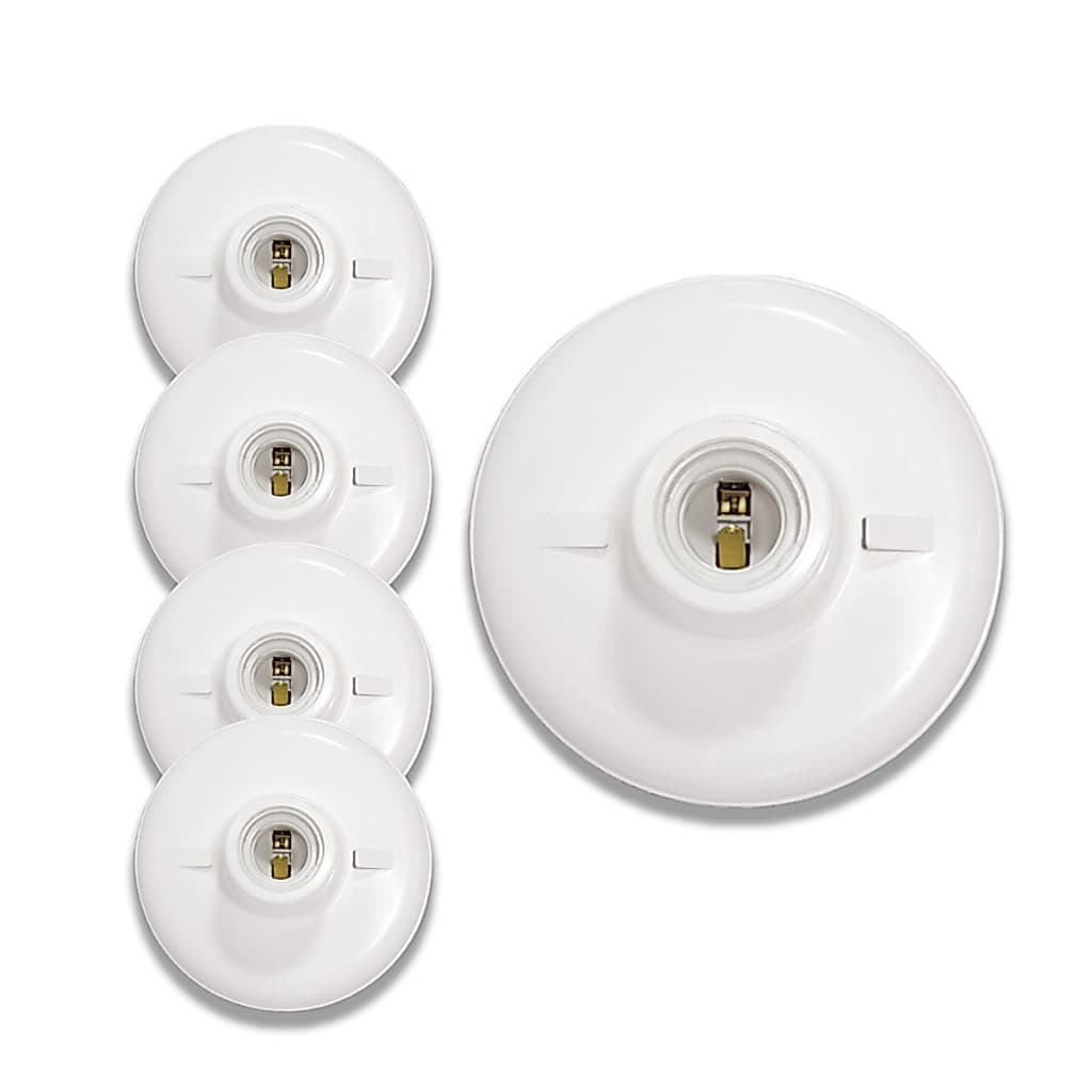 Kit 5 Plafon Plafonier Bocal Redondo Branco Soquete E27 Sobrepor Simples Teto Sala Cozinha Quarto