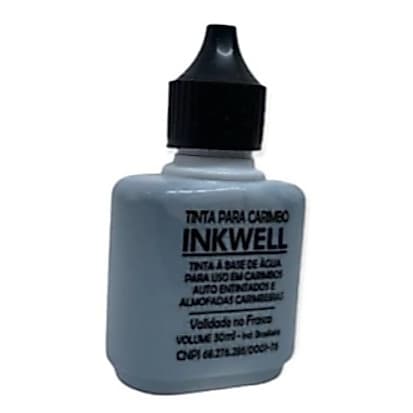 Tinta Para Carimbo Inkwell 30ml na Cor Preta Almofadas e Carimbos Automáticos