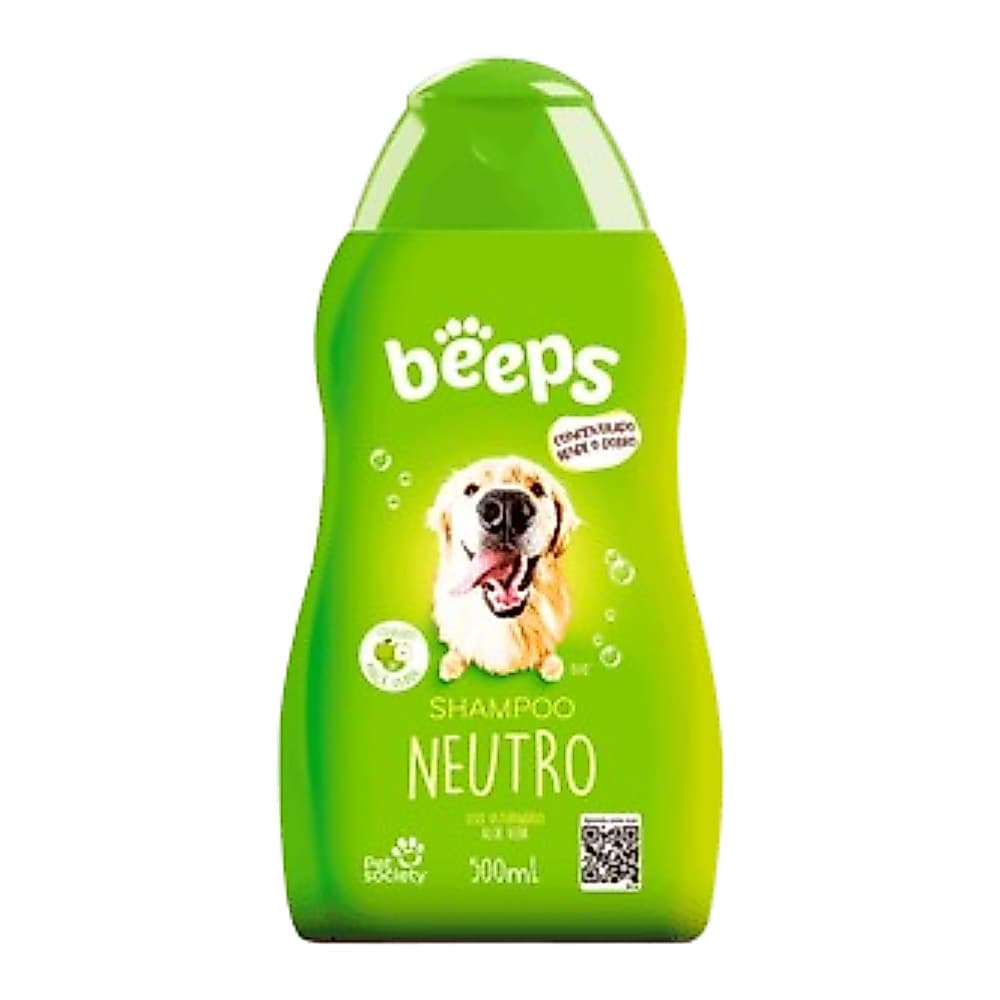 Shampoo Neutro Beeps Cães e Gatos - Pet Society 500ml - shampoo para cachorro e gato