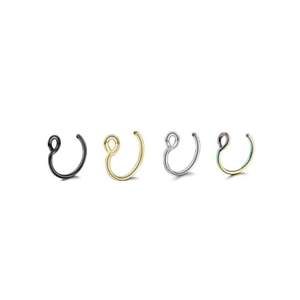 4 Piercing Fake Argola Septo Nasal Falso Aço Inox