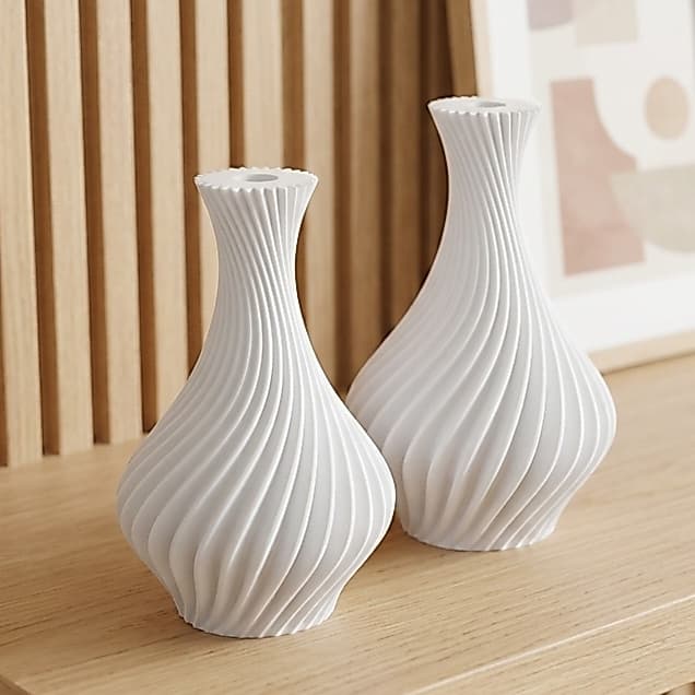 kit 2 Vasos Decorativos Fluidez Decoração Enfeites Sala Moderno Minimalista Plantas Flores Quarto