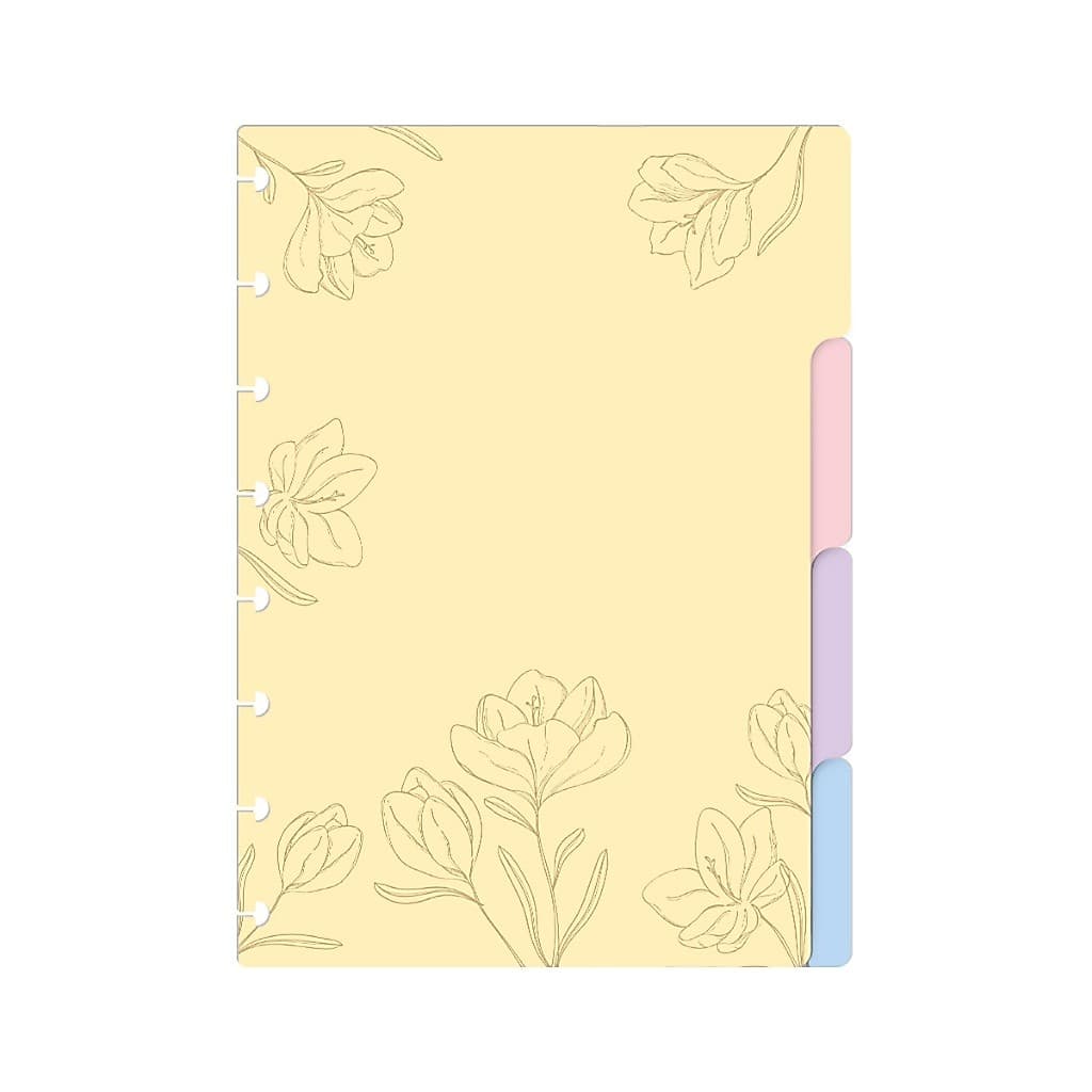 Divisórias P/ Caderno De Disco Iscool Inteligente Coleções Sunny Flower
