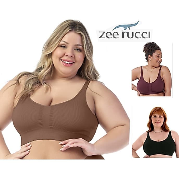 Sutiã Comfort Plus Size Reforçado Sem Costura Com Bojo Removível Alças Largas Zee Rucci