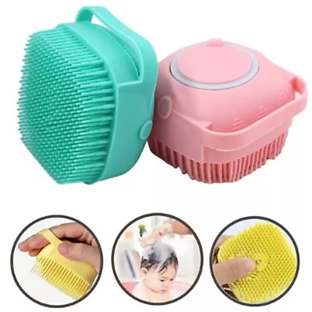 1/2/3 Esponja de Silicone P/Banho em Pets Massageador Dispenser Shampoo