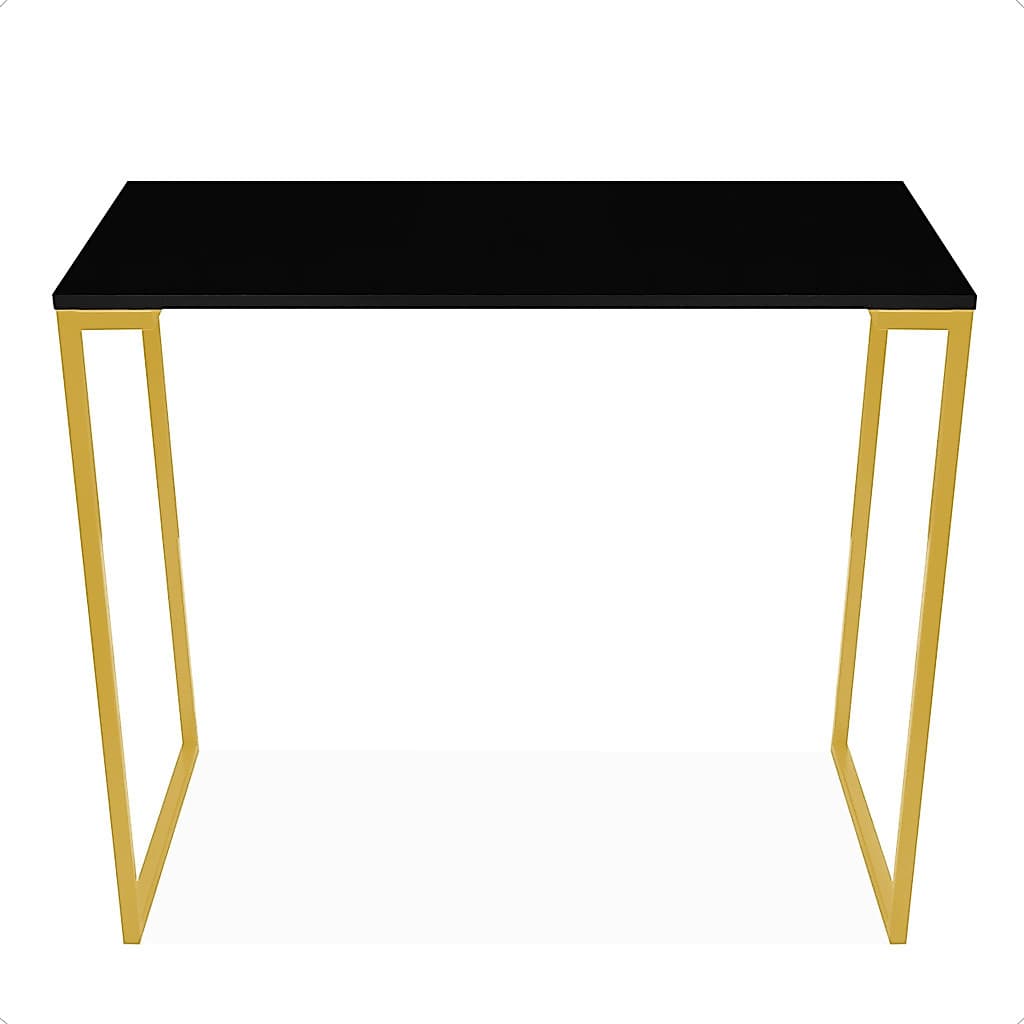Mesa Manicure Industrial Ferro 90 cm Preto Base Dourado