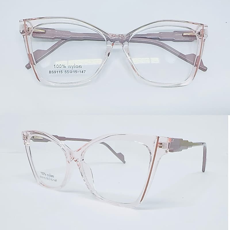 Óculos de sol femininos estilo gatinho, confeccionados em nylon, com armação transparente em estilo retrô. Sem grau.