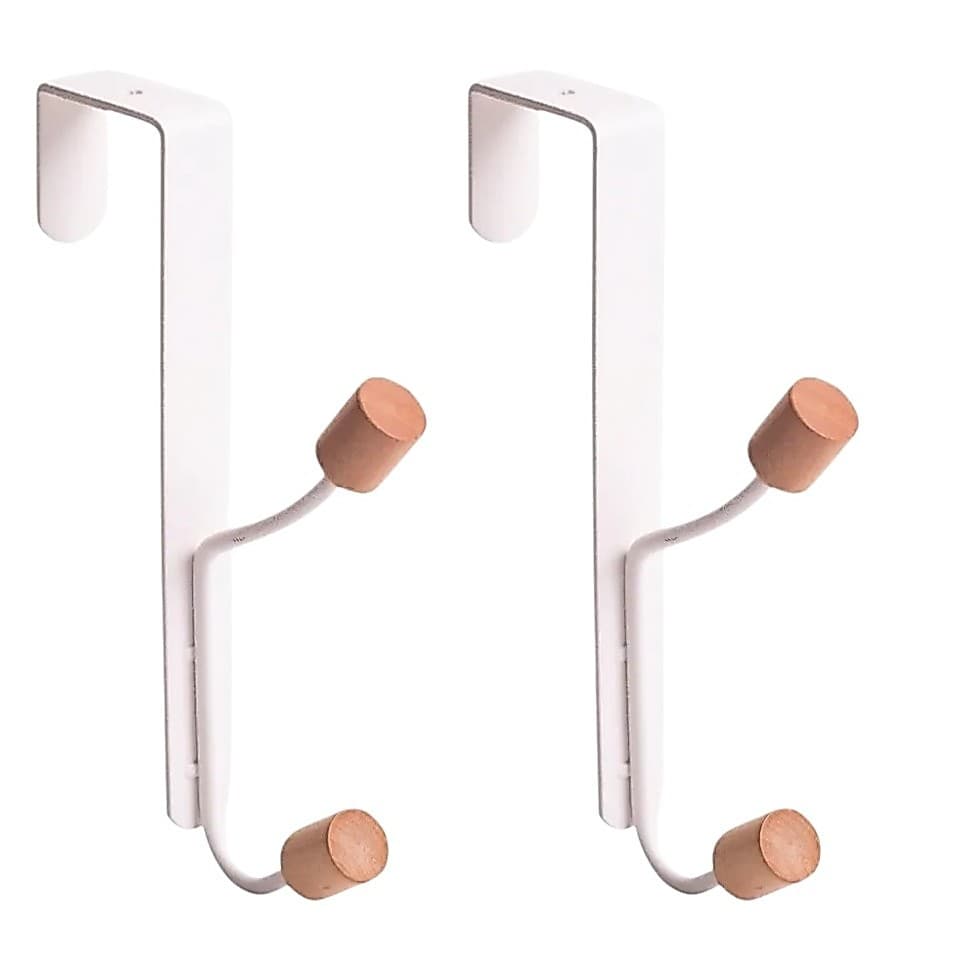 Cabideiro Em Metal com Ganchos kit 2 Peças - Cabide para Porta - Oikos