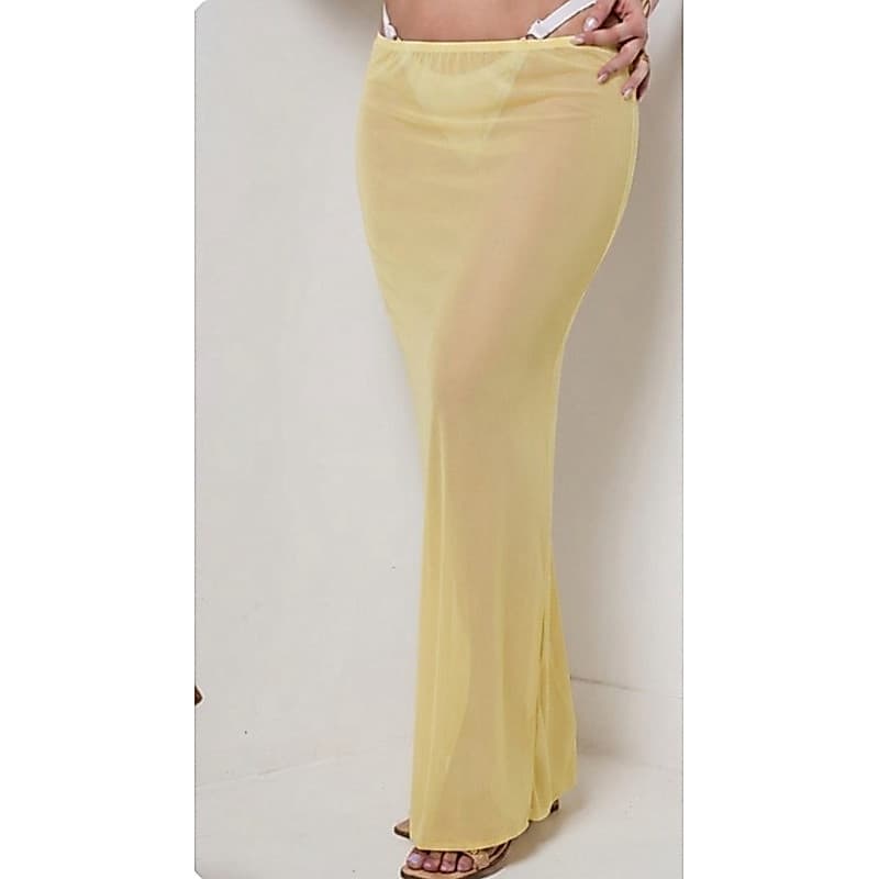 Saia longa de tule de malha saída de praia moda gringa